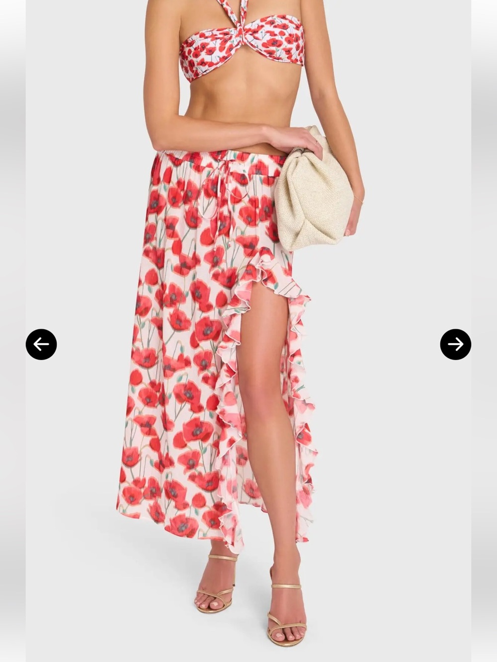 Amanda Uprichard Red Cantrelle Maxi Coverup Skirt